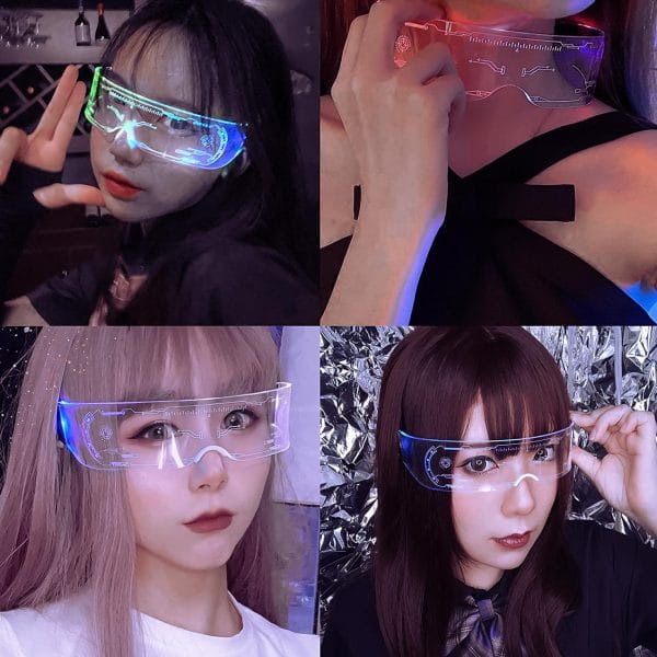 Cyberpunk LED Goggle Glow Glasses for Halloween Cosplay Party Carnival - Image 3