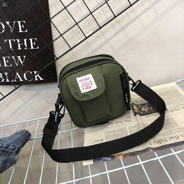 Mobile-Friendly Small Square Canvas Shoulder Bag -UFILLIT® - Image 2