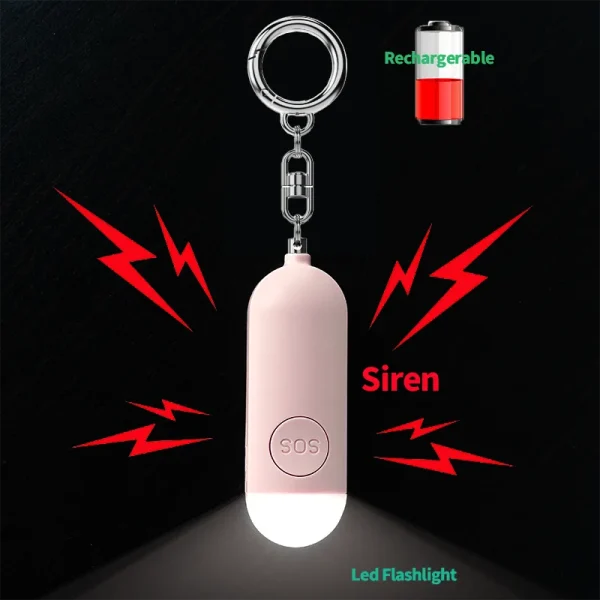 SOS Keychain Siren Alarm with LED Light