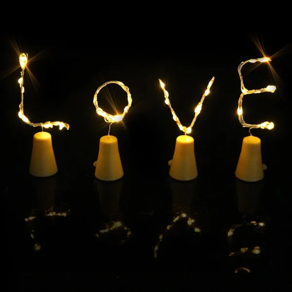 Solar Powered Cork String Lights for Decor - Image 2