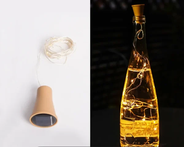 Solar Powered Cork String Lights for Decor - Image 5